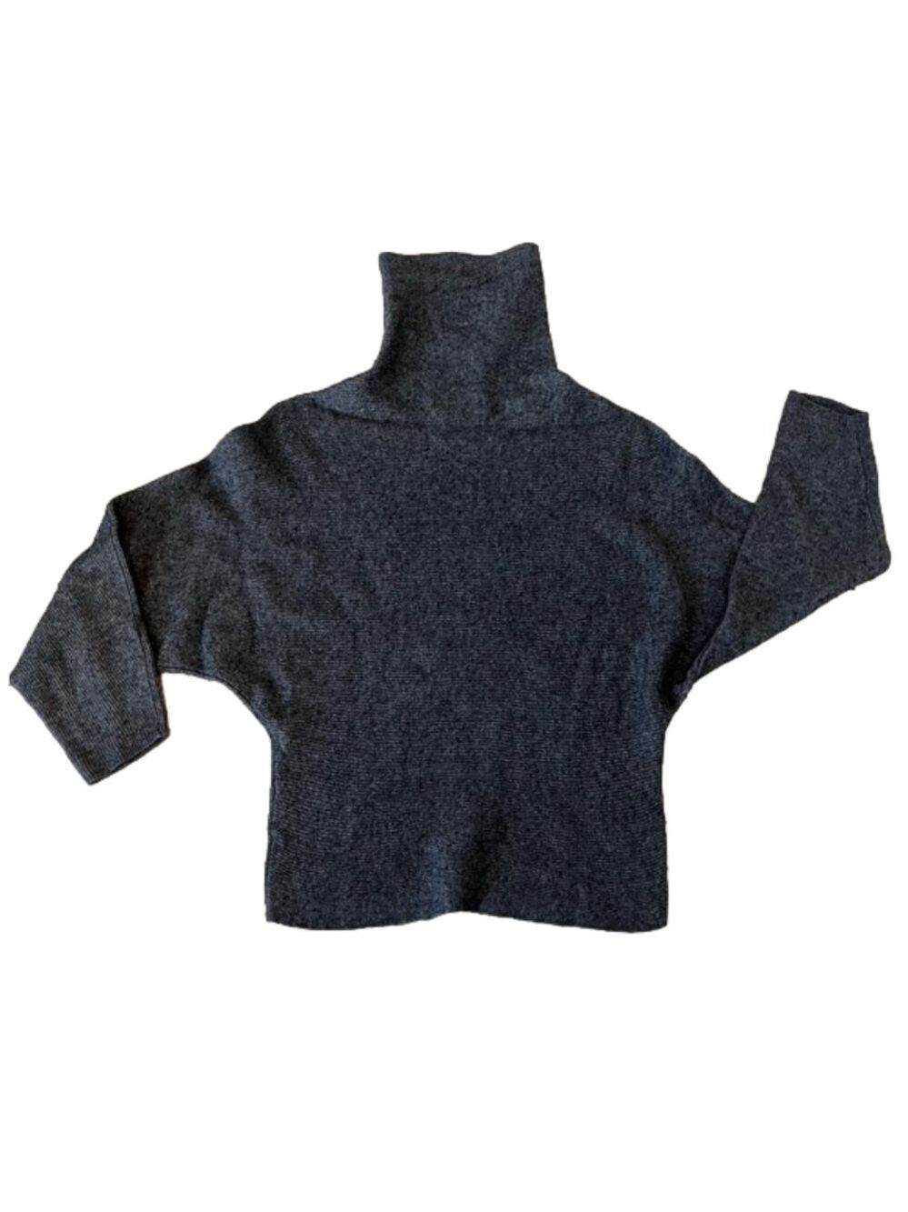 ARITZIA BABATON Wool Linen Blend Turtleneck Sweater, Grey, XS - Picture 4 of 11